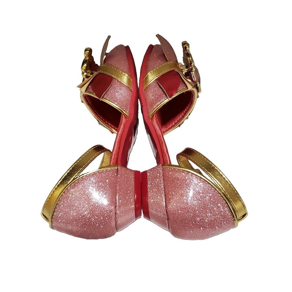 Aurora Girl's 7/8 Costume Shoes Pink Gem Princess Sleeping Beauty Disney Store - Picture 6 of 9